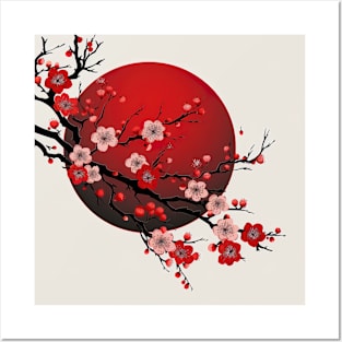 Japanese cherry blossom Posters and Art